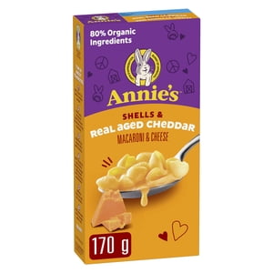 Annie's Shells & Real Aged Cheddar Macaroni & Cheese, kids meals, 170 g