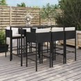 thumbnail image 1 of vidaXL 7 Piece Garden Bar Set with Cushions Black Poly Rattan, 1 of 4