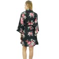 thumbnail image 4 of Bimba Robe de Demoiselle d'Honneur Violette à Manches 3/ à Imprimé Floral pour Femme, Couvre-Maillot Wrap-6, 4 of 9