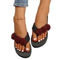 thumbnail image 1 of Dvkptbk Sandales Femmes Mode Chaussures pour Femmes Décontractées Bout Rond Talon Compensé Pantoufles Florales Sandales de Plage Chaussures pour Femmes, 1 of 4