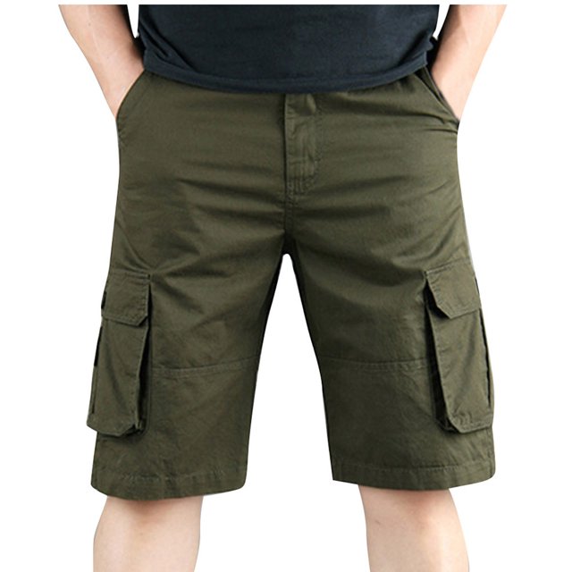 FAIWAD Shorts Cargo pour Hommes Décontractés Classiques Jusqu'aux Genoux à Multiples Poches Pantalons Capri Extensibles Shorts Décontractés d'Extérieur