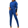 thumbnail image 1 of Yuyuzo Ensemble d'Entraînement 2 Pcs pour Femmes Chandails à Manches Longues à Col Ras du Cou avec Pantalons Joggers Survêtements Ensembles de Sport, 1 of 7