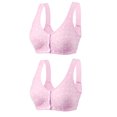thumbnail image 1 of Virmaxy 2PC Womens Wireless Bra Oversized Gathering Comfortable Breathable Underwear Everyday Bra 2PC Comfortable Lace Breathable Bra Underwear No Rims Pink-2 L, 1 of 5