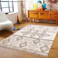 thumbnail image 4 of Casavani Hand Block Printed Cotton Dhurrie Grey Kitchen Runner Rug Hallway Stair Runner Area Carpets 3x10 feet, 4 of 5