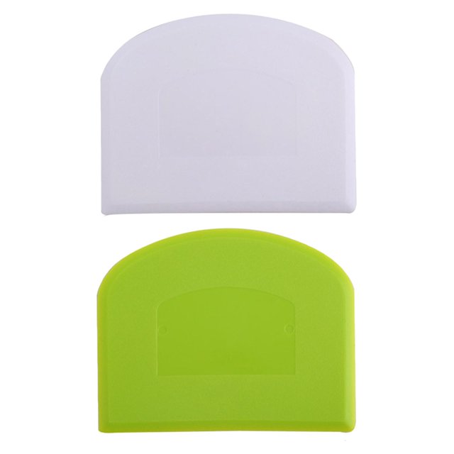 Abbracc 2 Pieces Scraper Bowl Scraper Food-safe Plastic Cutter Plastic Food Scrappers