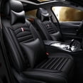 thumbnail image 1 of Maidao Car Seat Covers Leather Set for BMW for X3M 2003-2017 5 Seats Water Resistant Front Rear Cushion Protector with Pillow Black, 1 of 7