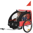 thumbnail image 1 of Aosom Remorque Bicyclette pour Enfant à 2 Places, Rouge, 1 of 10