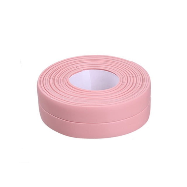 Sealing Strips PVC Colorful Wall Sticker Smooth Self Adhesive Tape Toilet Corner Windows Bathroom Kitchen Sink Restaurant 3.2m*2.2cm Pink