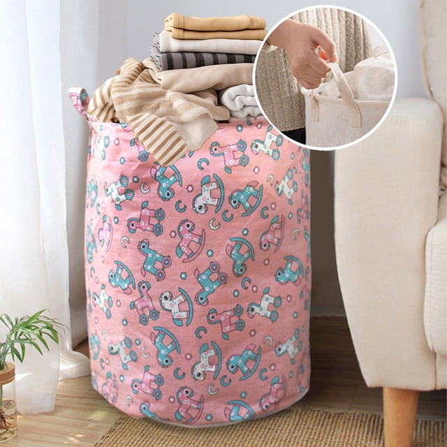 EGNMCR Large Dirty Basket With Handle Inner Foldable Storage Basket Doll Organizer storage basket