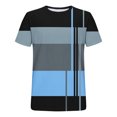 thumbnail image 4 of Weiqiqre T-Shirts pour Homme T-Shirt à Manches Courtes à Blocs de Couleur Col Ras du Cou Chandail Décontracté Basique, 4 of 4
