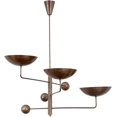 thumbnail image 1 of NauticalMart 3 Light Curved Pendant Mid Century Modern Raw Brass Sputnik Chandelier Light Fixture (Antique), 1 of 4