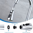 thumbnail image 2 of Kitchen Faucet Head Replacement, 3-Mode (Blade Spray) Pull Down Kitchen Sink Faucet Sprayer Head with 9 Adapters, 2 of 7