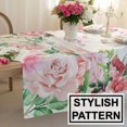 thumbnail image 4 of Valentine''s Day Tablecloth Red Roses Table Cloth 60*102 Inch, Water Resistant Pink Roses Table Cover, Rosette Table Decorations, Romantic Floral Print Tablecloths for Indoor and Outdoor, 4 of 5