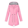 thumbnail image 1 of CEHVOM Manteau de Pluie Uni pour Femmes, Imperméable d'Extérieur à Capuche, Coupe-Vent, Haut, Liquidation, 1 of 3
