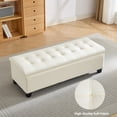 thumbnail image 4 of Banc-pouf de rangement Noble House de 127 cm, pour entrée moderne, 4 of 10