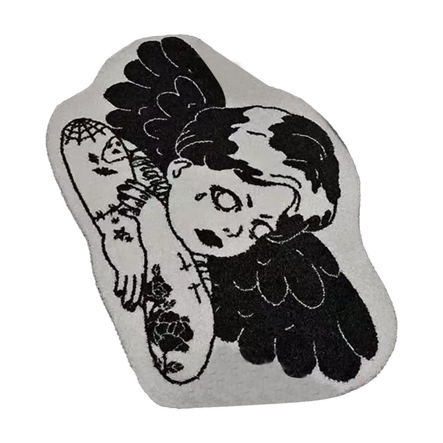 Halloween Floor Mat E Style 100X60Cm Black Polyester Water Absorbent Non Slip Rug For Living Room Bathroom Decor E