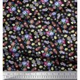 thumbnail image 3 of Soimoi Black Rayon Fabric Leaves,Insect & Floral Artistic Decor Fabric Printed BTY 42 Inch Wide, 3 of 3
