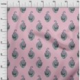 thumbnail image 2 of oneOone Polyester Lycra Fabric Leaves & Floral Block Printed Fabric 1 Yard 56 Inch Wide, 2 of 4