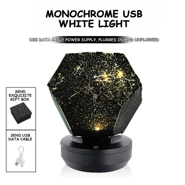 Uuiauoio Celestial Star Projector Lamp with USB Power, 360° Rotation, ABS Material, 3W Night Light Projection for Bedroom, Home Theater, and Relaxation, Ideal for Creating a Starry Night Sky Ambiance