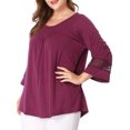 thumbnail image 2 of GRACE & GRANDEUR Hauts Décontractés Unis à Manches Raglan pour Femmes Grande Taille de la Saint-Patrick Violet 4X, 2 of 7