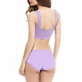 thumbnail image 4 of XZNGL Womens Non Steel Ring Adjustable Gathered Buckle Lace Bra Set, 4 of 5