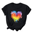 thumbnail image 1 of RKSTN Chemise de Fierté pour Femmes LGBT Coupe Ample Décontractée Tops Égalité Inspirante Été Mignon Cœur Imprimé Manches Courtes Col Rond Chemise de Fierté, 1 of 3