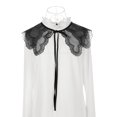 thumbnail image 2 of INSPIRE CHIC Detachable Fake Collar, Semi-Sheer Embroidery Mini Cape Neck Ruff for Blouse Black-5, 2 of 5