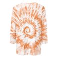 thumbnail image 4 of RXIRUCGD T-shirt Mode Imprimé Col Rond Manches 3/4 pour Femme, Orange, Taille: S, 4 of 5