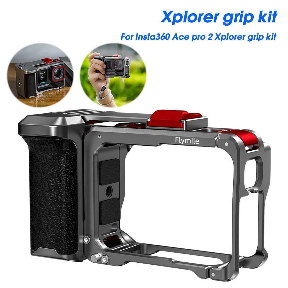 ULANZI IN-02 Cage Métallique pour Insta360 Ace/Ace Pro, Boîtier de Protection du Cadre de la Caméra, avec Vis 1/4 et Cold Shoe pour Lumière Vidéo et Microphone