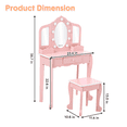 thumbnail image 3 of Eastvita Pretend Makeup Vanity Set with Stool Mirror for Girls, 3 of 5