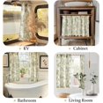 thumbnail image 3 of Linen Kitchen Curtains 24 Inch Vintage Gray Floral Tier Curtains Farmhouse Cottage Cafe Rod Pocket Country Small Window for Laundry Room Bathroom RV 2 Panels Green on Beige, 3 of 7