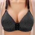 thumbnail image 1 of Sentmoon Womens Sports Bras Oversize No Underwire Nursing Bras Comfort Front Closure with Button Print Lift Seamless Maternity Bra Mom Lightweight for Daily Commute Black 42, 1 of 3