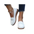 thumbnail image 1 of Innerwin Ladies Loafers Slip On Flats Closed Toe Lightweight Moccasins Driving Work White 6, 1 of 6