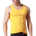 thumbnail image 4 of Ketyyh-chn99 Débardeurs pour Hommes 2024 T-Shirts de Dessous pour Hommes Coupe Ample Col Rond T-Shirt Haut Jaune,2TG, 4 of 4