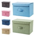 thumbnail image 4 of Bellella Boîte de Rangement en Coton et Lin Pliable en Tissu Cube pour Vêtements Organisateur à Fermeture Éclair avec Couvercle et Poignée, 4 of 5