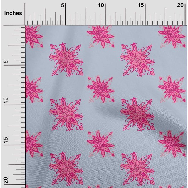 oneOone Polyester Lycra Fabric Floral Block Print Fabric By The Yard 56 Inch Wide