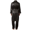 thumbnail image 5 of LSLJS Men Solid Casual Long Sleeves Lace-up Home Pocket Long Pajama Robe Shorts, Robes Gifts for Men, 5 of 5