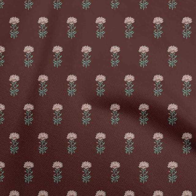 oneOone Velvet Brown2 Fabric Florals Sewing Craft Projects Fabric Prints By Yard 58 Inch Wide