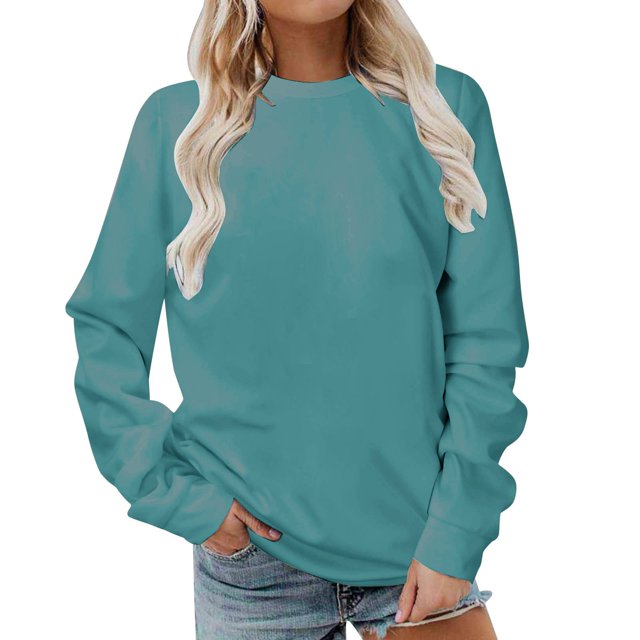 hotojiny Workout Tops for Women Plus Size Long Sleeve Crewneck Sweatshirt Oversized Lightweight Basic Pullover Fall 2025
