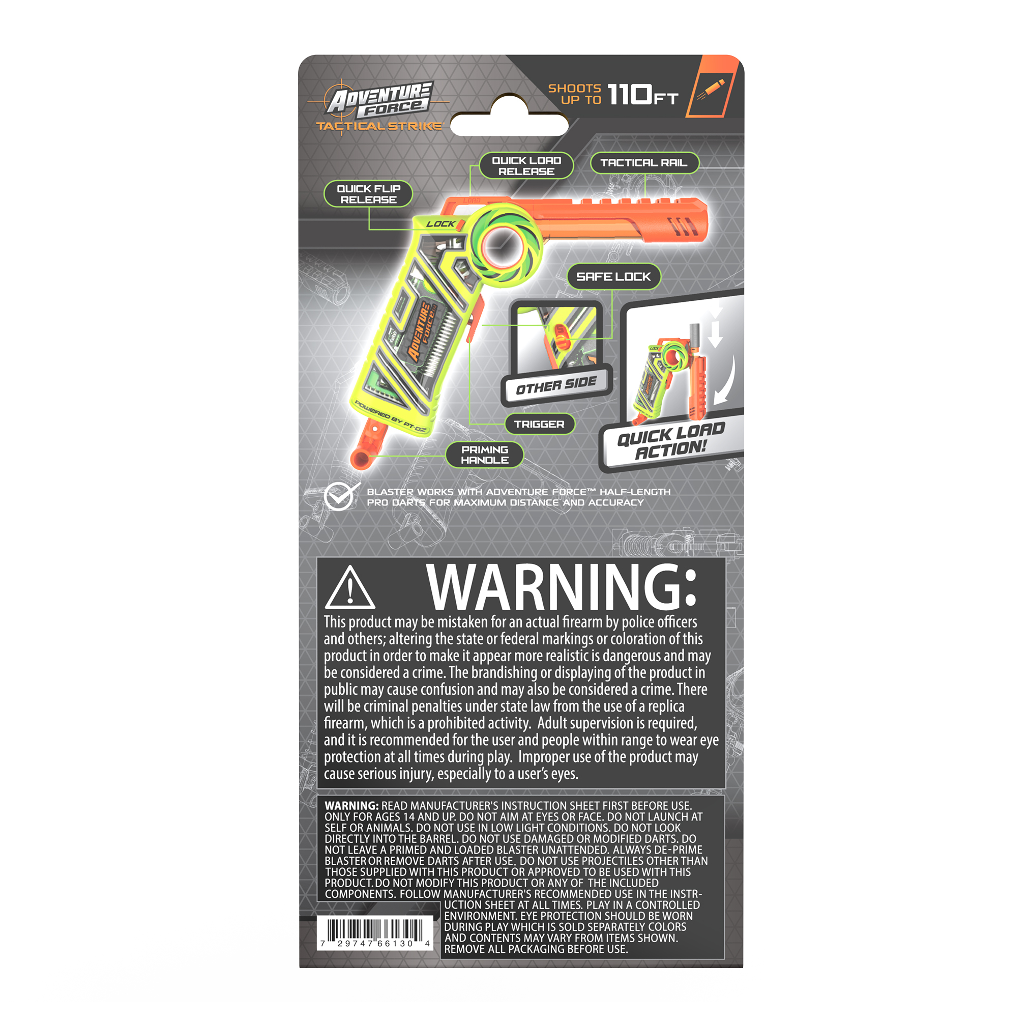 Lance-fléchettes Adventure Force Tactical Strike Cricket Pro mi-longueur Quick-Flip Pro