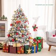 thumbnail image 2 of Costway 4.5 FT Pre-Lit Flocked Christmas Tree Hinged w/ 120 LED Lights & 757 Branch Tips, 2 of 10
