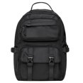 thumbnail image 1 of KAUKKO Vintage Casual polyster and Leather Rucksack Backpack (Nylon Black), 1 of 5