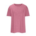 thumbnail image 3 of AherBiu Hauts pour Femmes Basiques de Couleur Unie Décontractés à Col Rond à Manches Courtes Coupe Ample Hauts Confortables T-Shirts Chemises, 3 of 4