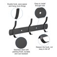 thumbnail image 4 of Unique Bargains 2Pack Black Wall Mounted with 3 Hooks Coat Hook Rack Wall Hanger, 4 of 7