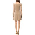 thumbnail image 3 of INSPIRE CHIC Robe en Velours pour Femme Col Carré Manches Bouffantes en Maille Étoile Robe de Soirée Bal L Kaki Foncé, 3 of 6