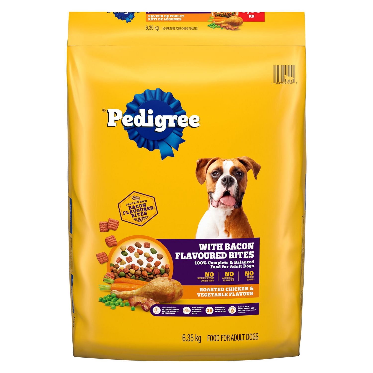 PEDIGREE with Bacon Flavoured Bites Adult Dry Dog Food Roasted Chicken & Vegetable Flavour 6.35kg
