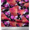 thumbnail image 2 of Soimoi Moss Georgette Fabric Fish Ocean Printed Fabric 1 Yard 42 Inch Wide, 2 of 2