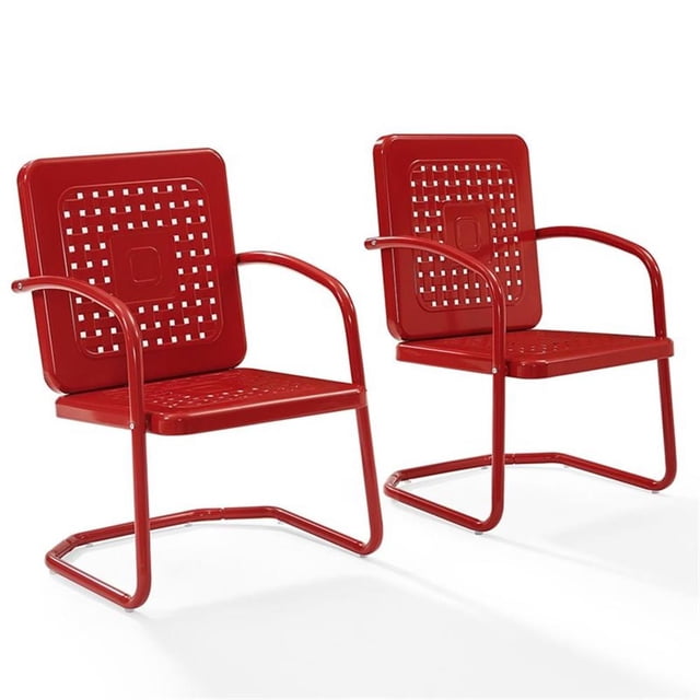 Pemberley Chaise de Patio en Acier Rangée Rouge Vif Résistante aux Intempéries 35 Pouces Non Assemblée