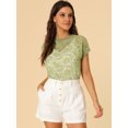 thumbnail image 3 of INSPIRE CHIC Haut en Dentelle Florale Transparent à Manches Courtes Décontracté pour Femme P Vert, 3 of 6