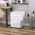 thumbnail image 2 of Vinsetto 3 Drawer Filing Cabinet Steel File Cabinet with Lock and Wheels, 2 of 10